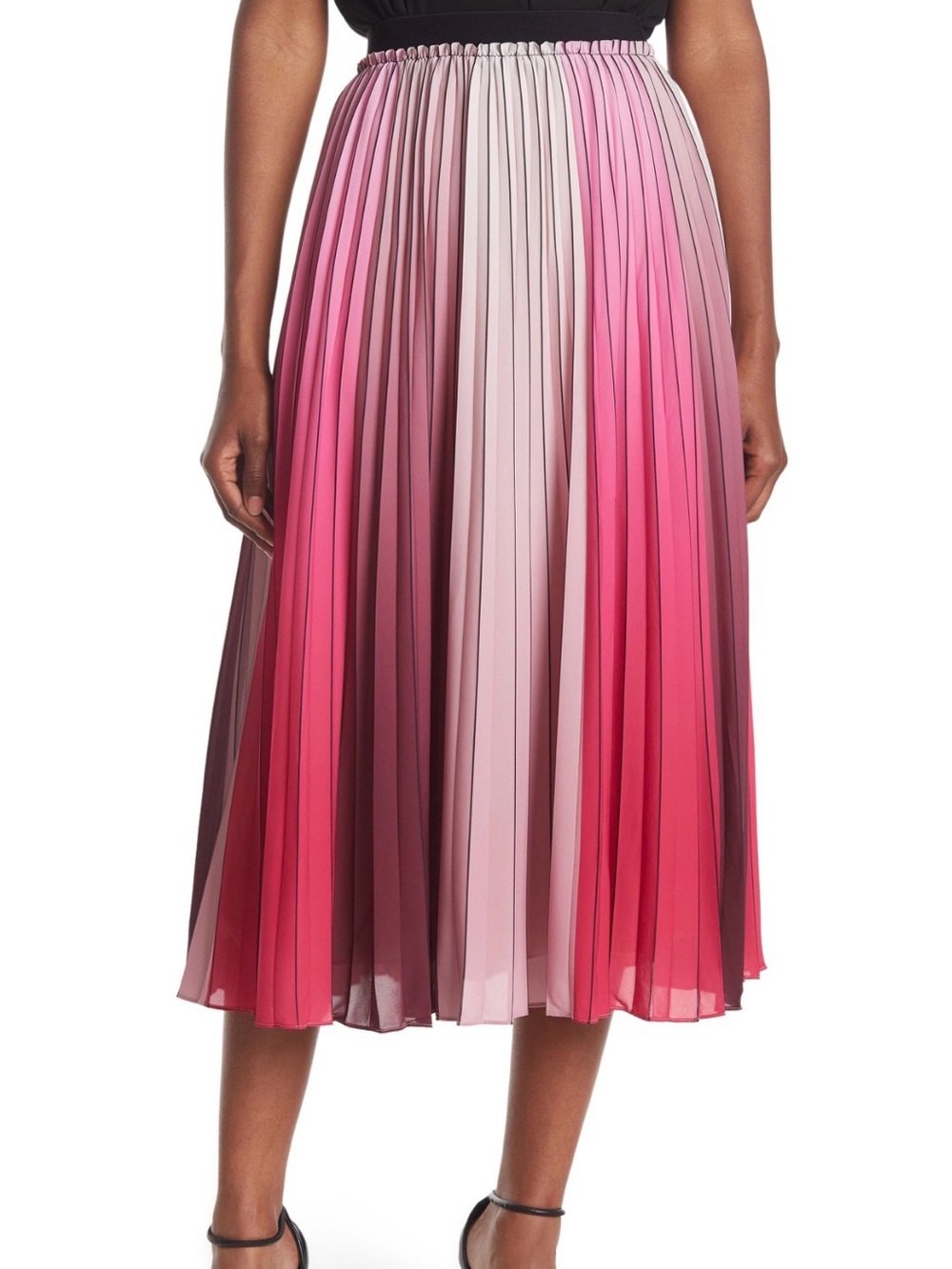 Ted Baker Pink Ombre Pleated Midi Skirt